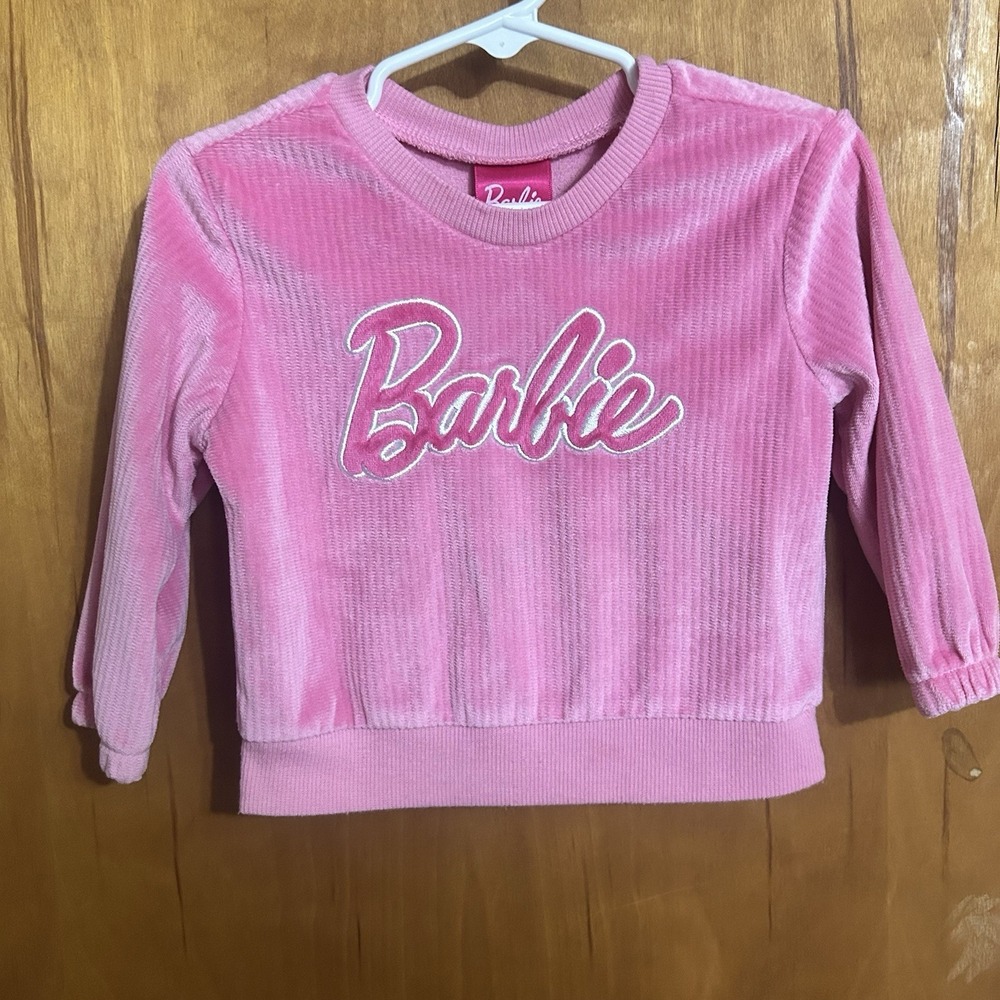 Barbie 18 Month Toddler Pink Graphic Pullover Longsleeve Sweater Crew neck